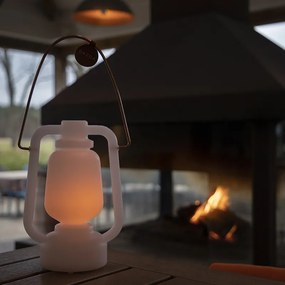 Candeeiro de mesa branco efeito chama 22 cm - Storm Mini