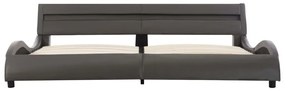Estrutura de cama c/ LEDs 180x200 cm couro artificial cinzento