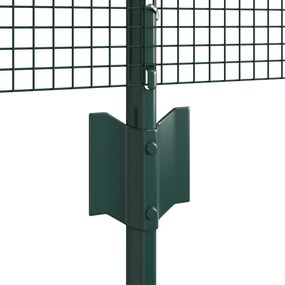Cerca de Fio Soldado com 22 Postes U Verde 0.4x50 m Aço