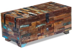 Mesa de centro baú/caixa 80x40x35cm madeira reciclada maciça