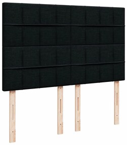 Cama com molas/colchão 140x200 cm tecido preto