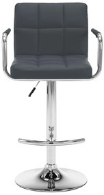 Bancos de bar 2 pcs couro artificial cinzento