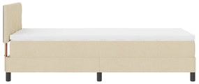 Cama Box Spring com Colchão Creme 90x200 cm Tecido