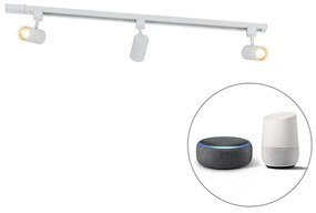 LED Sistema de iluminação de trilho inteligente branco monofásico 3 luzes com Wi-Fi GU10 - Iconic Jeana Moderno