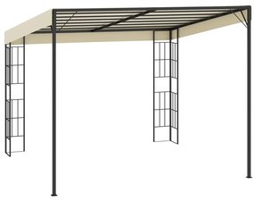 Gazebo de montagem na parede 3x3 m tecido creme