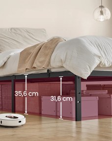 Estrutura de cama de casal em metal 160 x 200 cm moderna preto