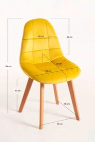 Pack 4 Cadeiras Kelen Veludo - Amarelo
