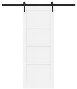 Porta Deslizante vidaXL com Conjunto de Ferragens Branca 78x202 cm Mad
