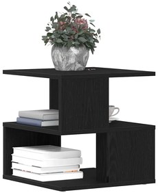 Mesa de Apoio vidaXL Preta em Carvalho 40x40x40 cm de Madeira de Engen