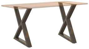 Mesa de jantar pernas 2 pcs 80x(72-73,3) cm aço natural