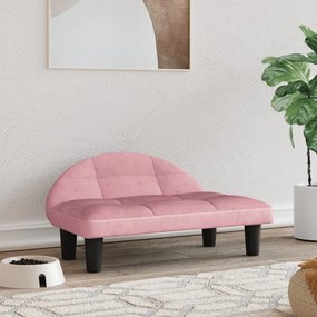 vidaXL Cama para cães 70x52x30 cm veludo rosa