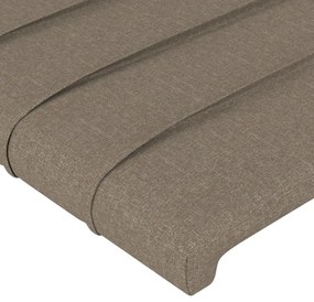 Cama sem colchão 140x190 cm tecido castanho-acinzentado