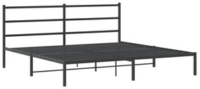 Estrutura de cama com cabeceira 193x203 cm metal preto