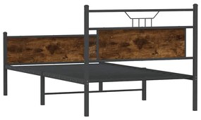 Estrutura de cama sem colchão 107x203 cm carvalho fumado