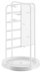 Porta-joias com moldura metálica rotativa 20 x 20 x 33,4 cm branco