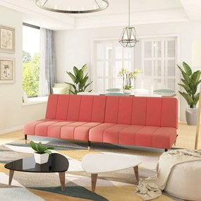 vidaXL Sofá-cama de 2 lugares veludo rosa