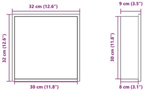 Nicho parede p/ duche 32x32x9 cm aço inoxidável branco mate