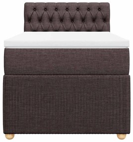 Cama com molas/colchão 90x190 cm tecido castanho-escuro