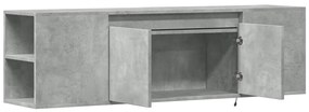 Móvel de parede p/TV c/luzes LED 135x31x39,5cm cinzento cimento
