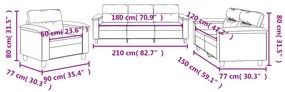 3 pcs conj. sofás c/ almofadões tecido microfibra cinza-claro
