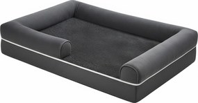 Cama ortopédica para animais de estimação 106,5 x 71,5 cm x 18,5 cm com capa removível, sofá para cães para a sala de estar, estofamento macio cinzent