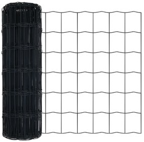 Cerca Euro com 13 Posts 0.6x50 m Aço Galvanizado Cinza