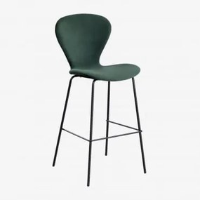 Banco Alto Em Veludo Uit Verde Selva & ↑75 Cm & Negro - Sklum