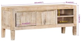 Móvel de TV 110x35x46 cm madeira de mangueira maciça