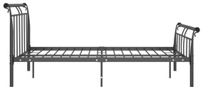 Estrutura de cama 140x200 cm metal preto