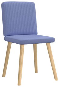 Cadeiras de jantar 4 pcs Jeans Tecido Azul