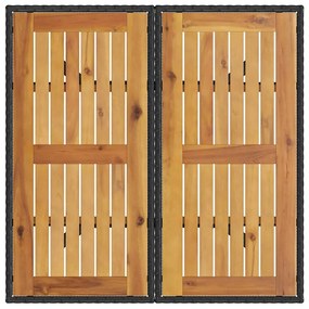Conjunto de Jantar de Jardim 5 Peças com Almofadas Preto Rattan Sintét