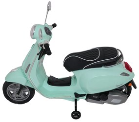 Vespa eletrica para crianças 12V ROMA, Rodas Espuma EVA, assento couro ecológico Verde