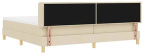Cama Box com Colchão , Creme, 200 x 200 cm, Têxtil.
