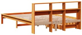 Cama com estante sem colchão 140x190 cm pinho maciço