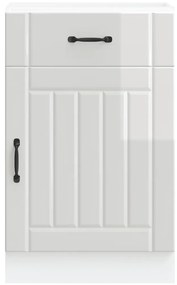Armário de cozinha baixo Lucca deriv. madeira branco brilhante