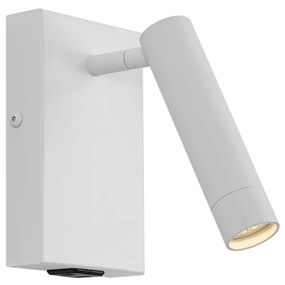 Candeeiro de Parede Moderno Branco Ajustável com USB-C - Croft