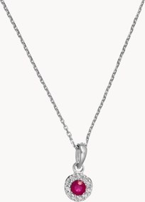 Colar em ouro branco com diamantes e rubis Précieux Rubis, 0,03 quilates