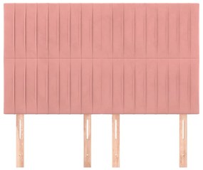 Cabeceira de cama 4 pcs veludo 72x5x78/88 cm rosa