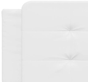 Estrutura cama c/ cabeceira 160x200 cm couro artificial branco