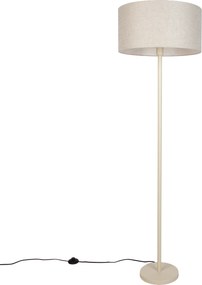 Candeeiro de Pé Japandi Bege com Abajur Castanho Claro 50cm - Simplo