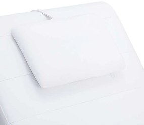 Chaise longue de massagem c/ almofada couro artificial branco