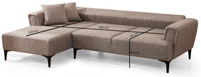 Sofá-cama de canto Hamlet – Castanho Claro – 140x270 cm