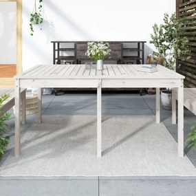 Mesa de jardim 159,5x82,5x76 cm madeira de pinho maciça branco