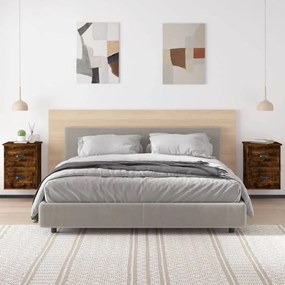 Mesas de cabeceira parede 2 pcs 41,5x36x53 cm carvalho fumado