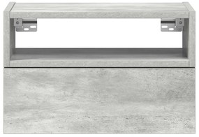 Mesa de cabeceira de parede 45x26x28,5 cm cinzento cimento