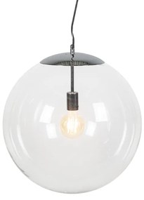 Candeeiro de suspensão escandinavo cromado com vidro transparente - Ball 50 Design,Moderno