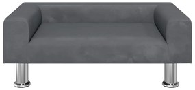 Cama para cães 70x45x26,5 cm veludo cinzento-escuro