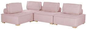 Sofá de canto modular para 4 pessoas em rosa TIBRO Beliani