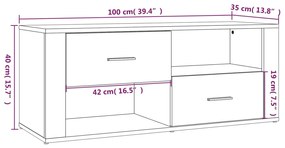 Móvel p/ TV 100x35x40cm madeira processada branco