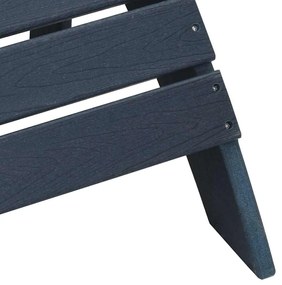 Cadeiras Adirondack vidaXL com Apoios de Pés 2 pcs Azul-marinho HDPE